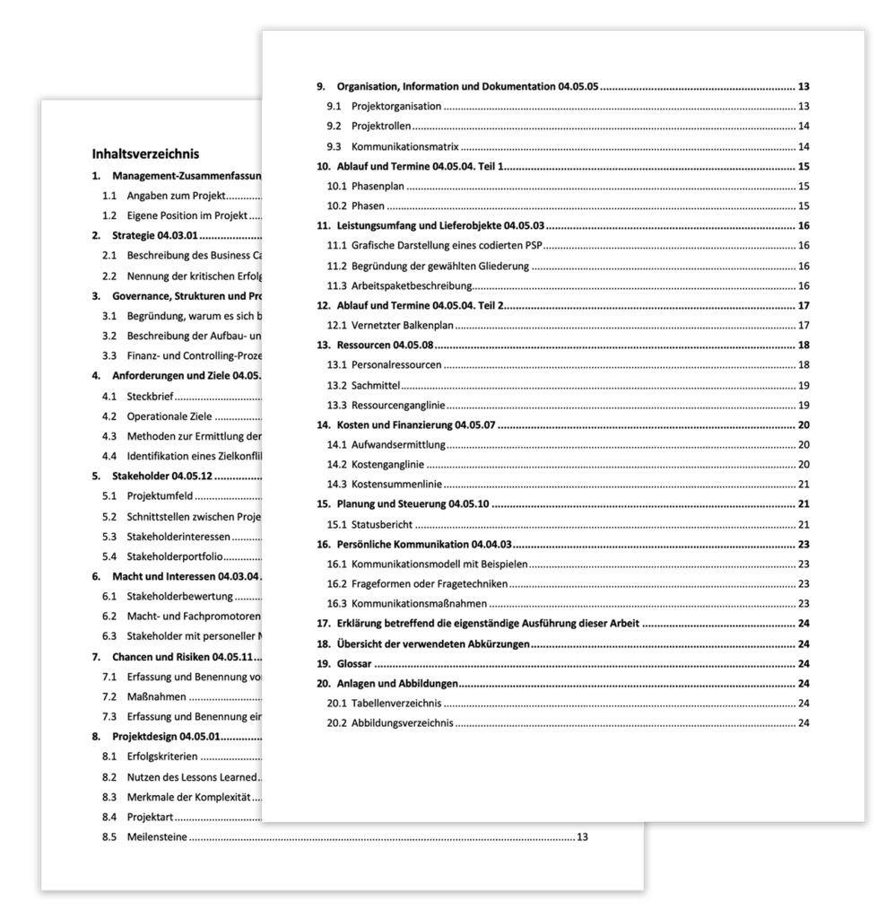 Gliederung Level D Report